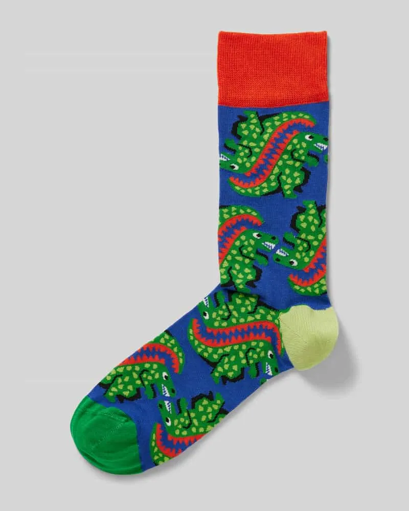 DillySocks Socken mit Motiv-Stitching Modell 'Ur Ex the T Rex Hellblau