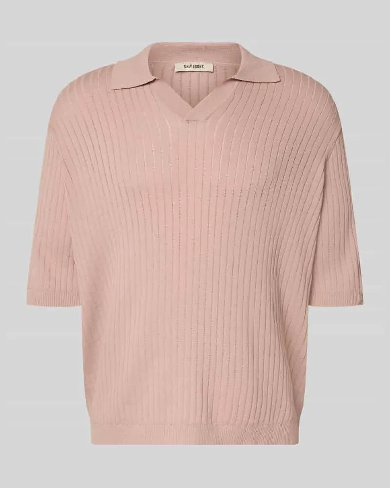 Only & Sons Relaxed Fit Poloshirt aus Viskose-Mix Modell 'FLINT Rosa