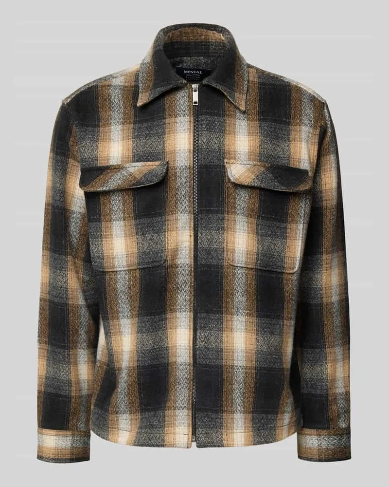McNeal Hemdjacke mit Reißverschluss Cognac