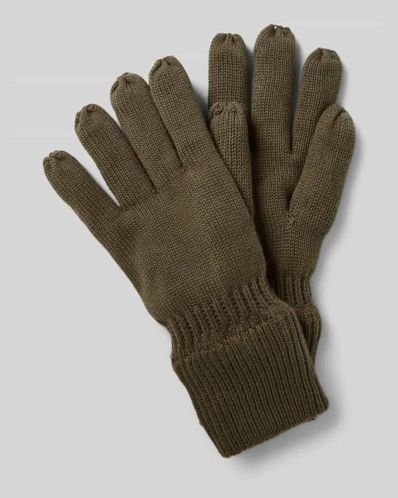 Camel Active Handschuhe mit geripptem Abschluss Dunkelbraun