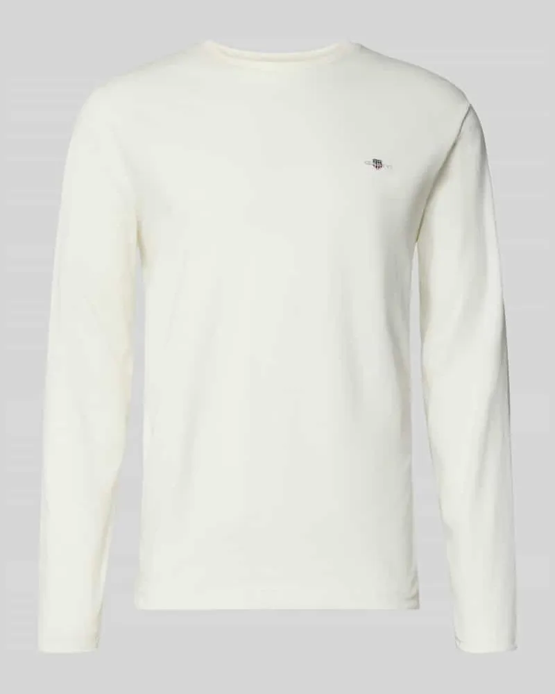 Gant Longsleeve mit Label-Stitching Offwhite