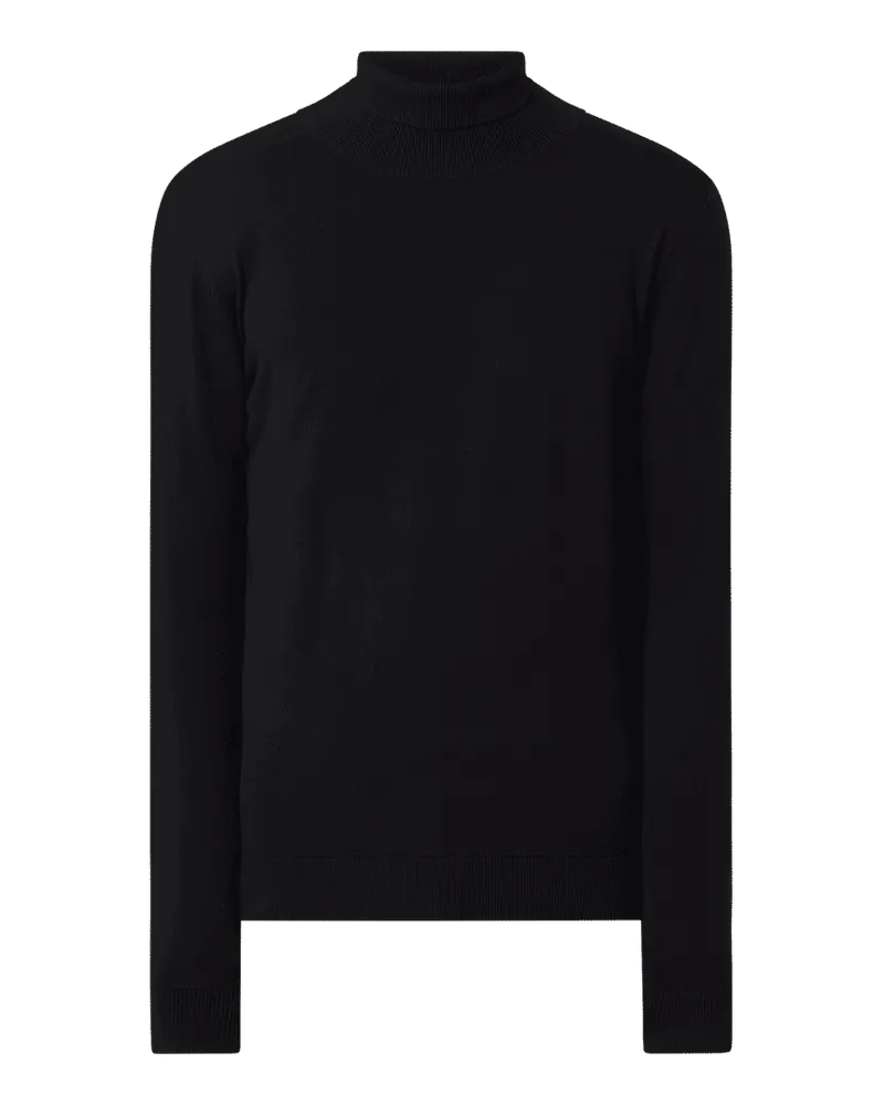Selected Homme Rollkragenpullover mit gerippten Abschlüssen 