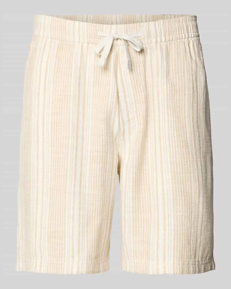 S.Oliver Relaxed Fit Shorts aus reiner Baumwolle Beige