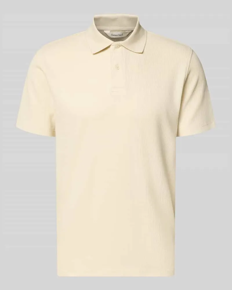Selected Homme Regular Fit Poloshirt aus Baumwoll-Mix Modell 'BLAZE Beige