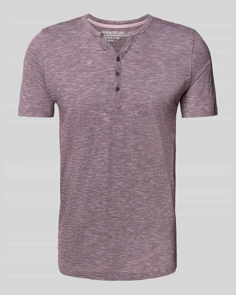 McNeal T-Shirt mit kurzer Knopfleiste Violett