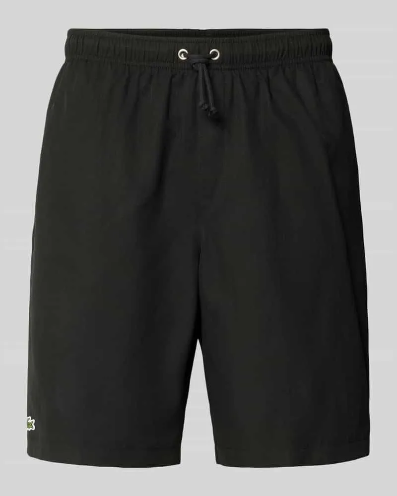 Lacoste Relaxed Fit Sport-Shorts mit Logo-Stitching Black