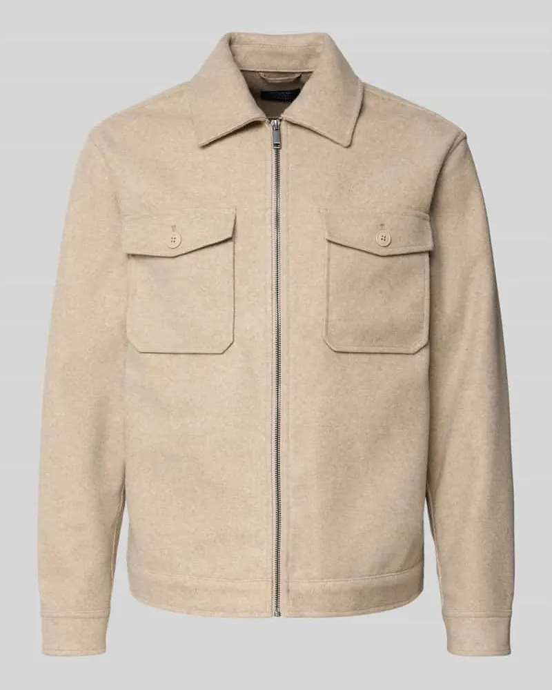 McNeal Regular Fit Hemdjacke mit Kentkragen Sand