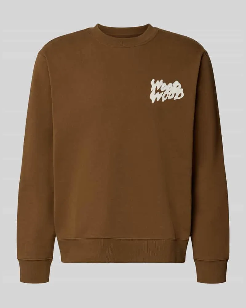 Wood Wood Sweatshirt mit Label-Print Modell 'Colter Hazel