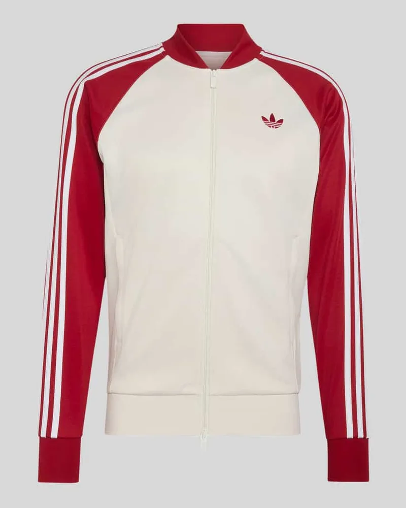 adidas Regular Fit Sweatjacke mit Baumwoll-Anteil Weiss