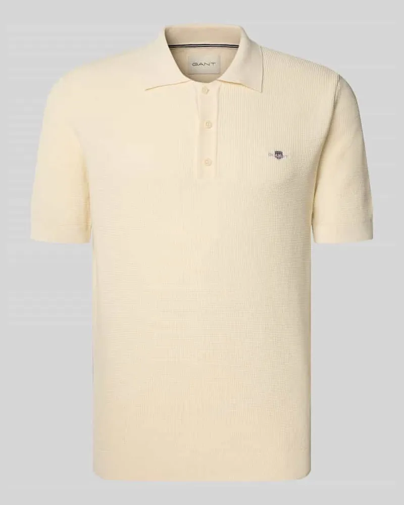 Gant Regular Fit Poloshirt mit Label-Stitching Offwhite