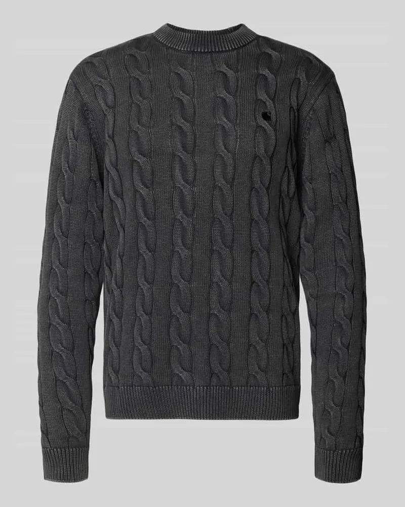 Carhartt WIP Strickpullover mit Zopfmuster und Label-Stitching 