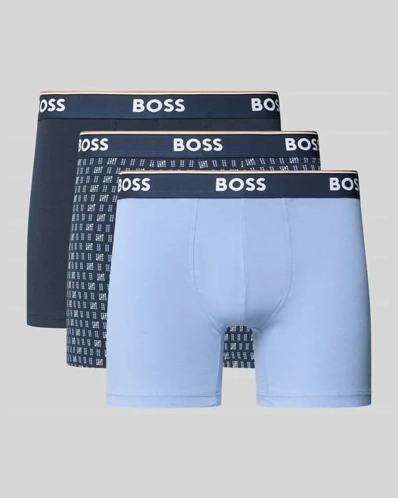HUGO BOSS Boxershorts aus Baumwoll-Mix im 3er-Pack Modell 'BOXER BRIEF Blau