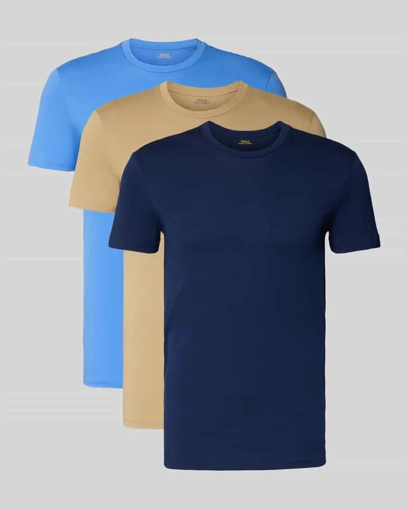 Ralph Lauren Slim Fit T-Shirt aus reiner Baumwolle im 3er-Pack Dunkelblau