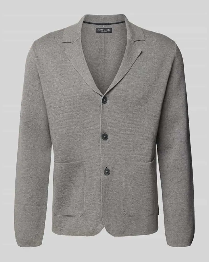Marc O'Polo Regular Fit Strickjacke aus reiner Bio-Baumwolle Dunkelgrau