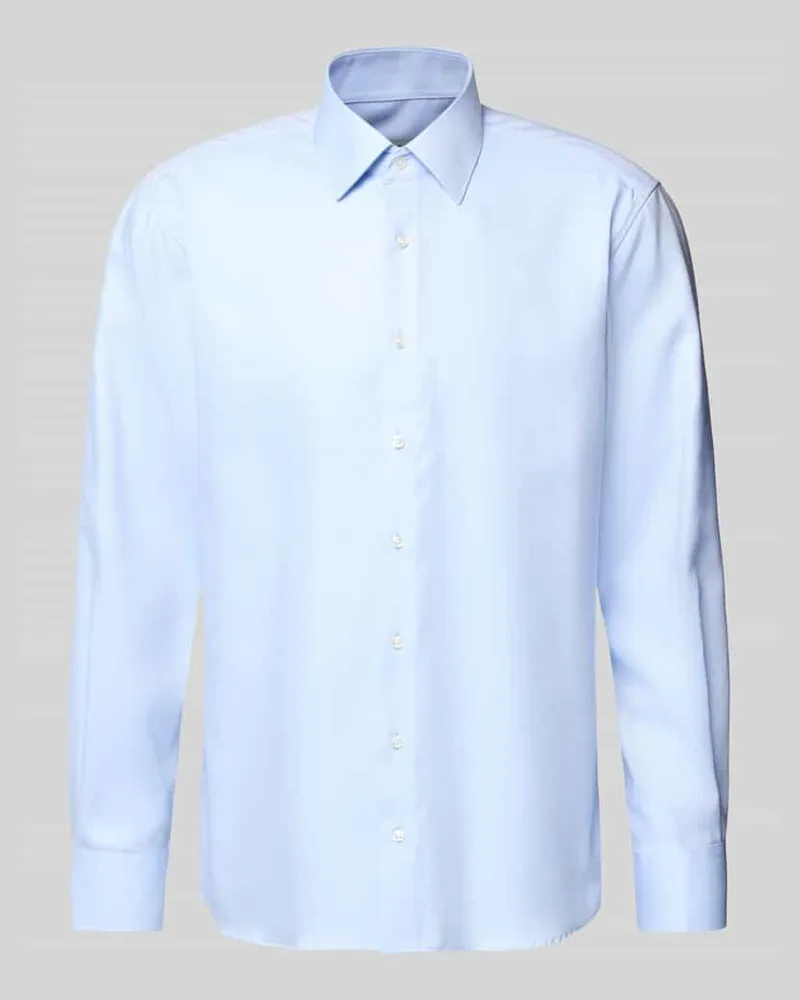 Eterna Modern Fit Businesshemd mit Knopfleiste Bleu