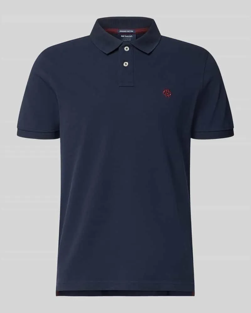 McNeal Regular Fit Poloshirt mit Label-Stitching Dunkelblau