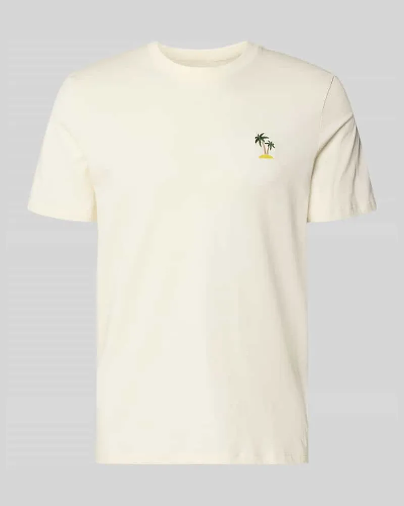 Blend T-Shirt mit Stitching Modell 'KAAN Offwhite