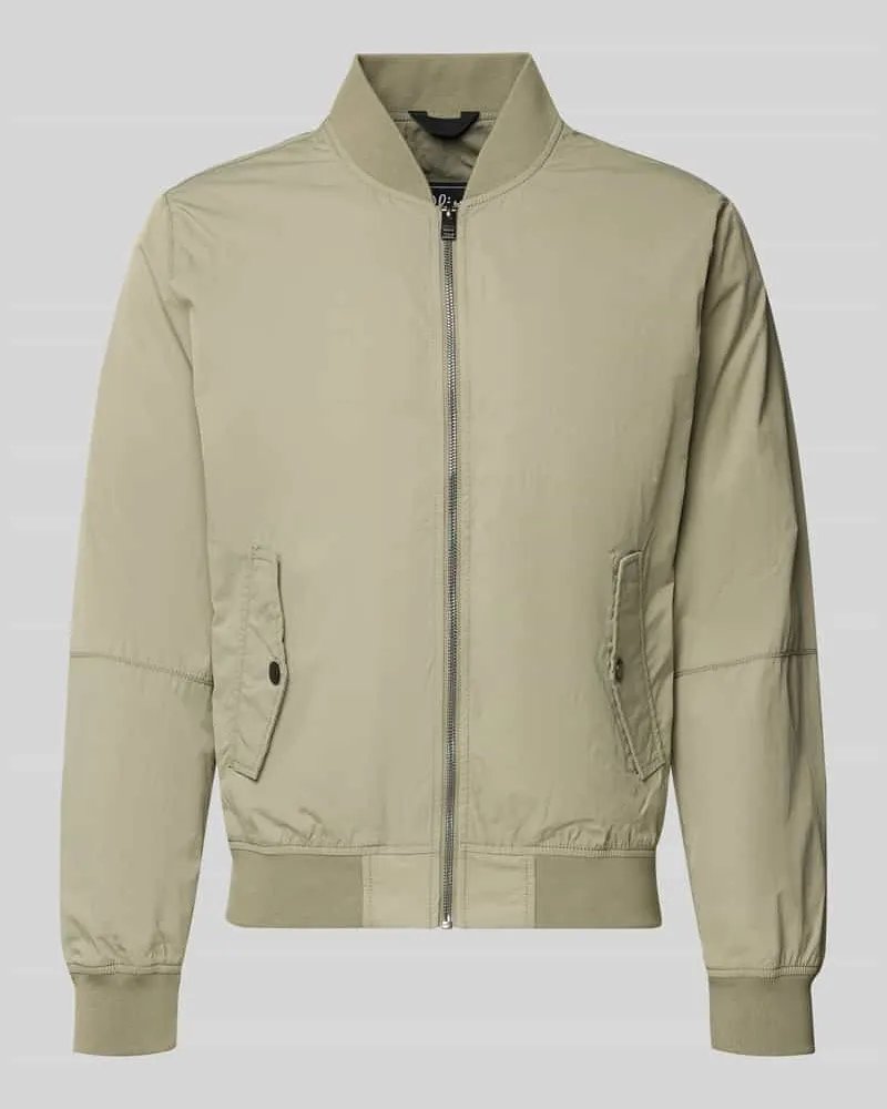 S.Oliver Regular Fit Bomberjacke mit Stehkragen Oliv