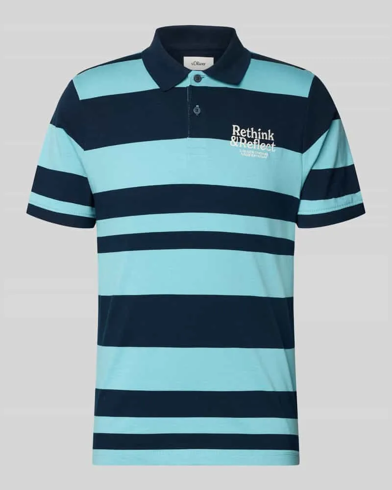 S.Oliver Regular Fit Poloshirt aus reiner Baumwolle Tuerkis