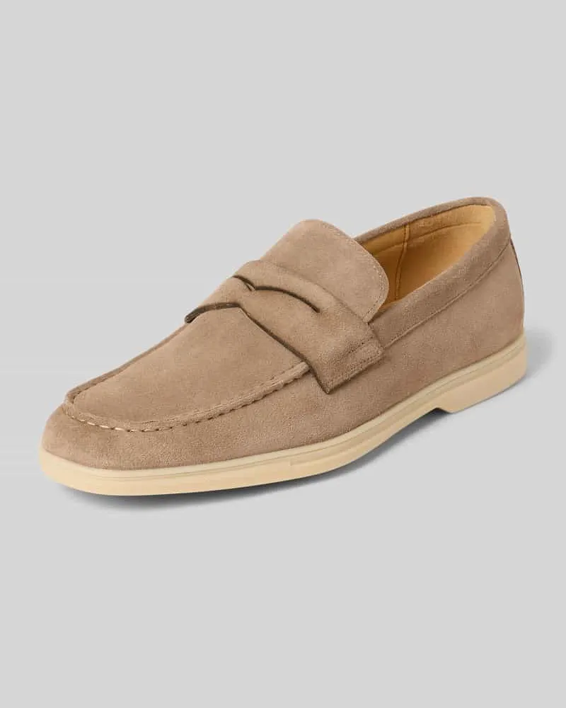 Carl Gross Loafer aus echtem Leder in Suede-Optik Beige