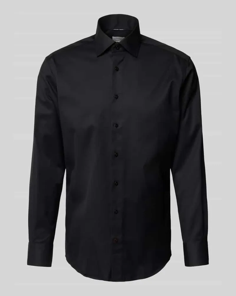 Eterna Regular Fit Businesshemd aus Uni Solid Black