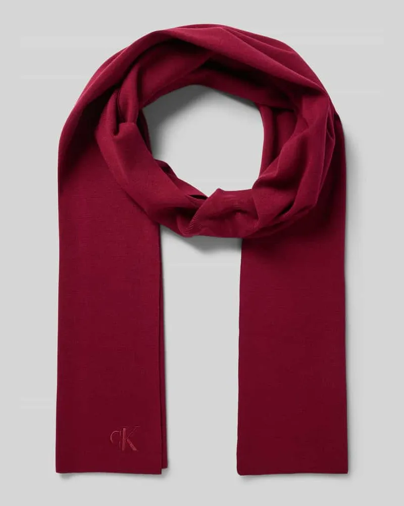 Calvin Klein Schal aus Viskose-Mix mit Logo-Stitching Bordeaux