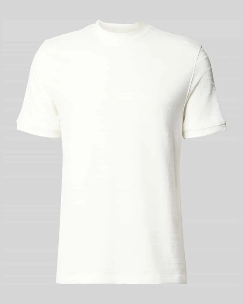 Guess T-Shirt mit Strukturmuster und Rundhalsausschnitt Weiss