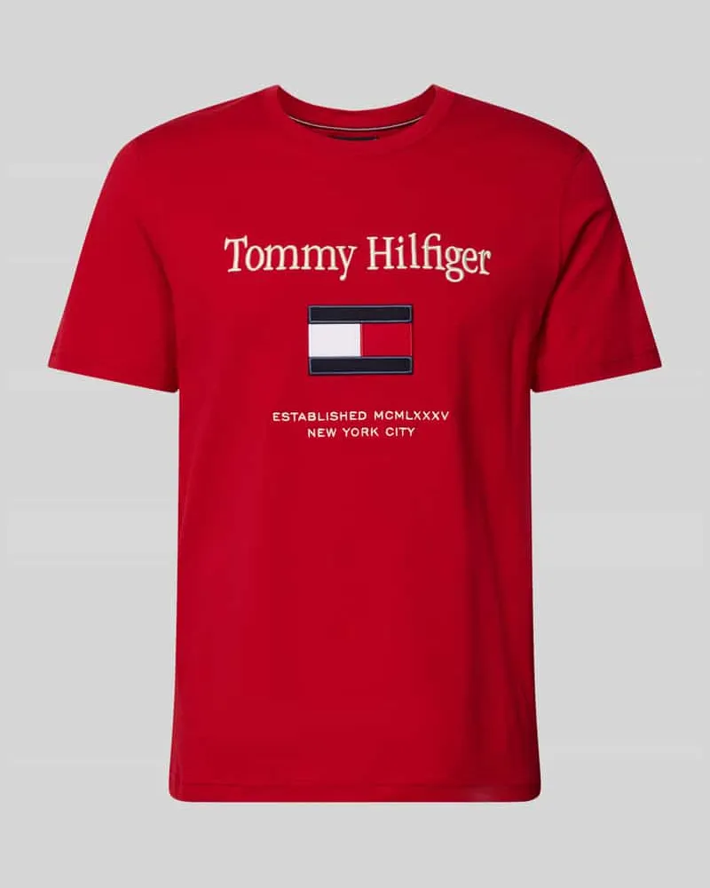 Tommy Hilfiger Regular Fit T-Shirt aus reiner Baumwolle Rot