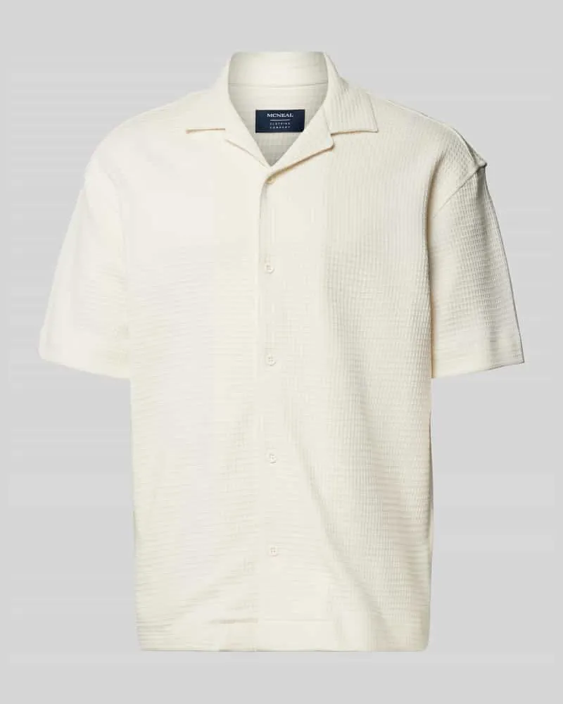 McNeal Regular Fit Freizeithemd mit Strukturmuster Sand
