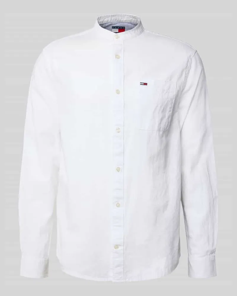 Tommy Hilfiger Regular Fit Freizeithemd aus Baumwoll-Leinen-Mix 