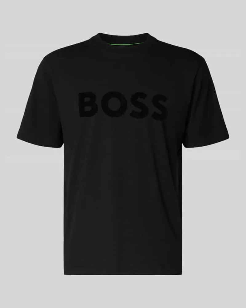 HUGO BOSS Regular Fit T-Shirt aus Baumwoll-Mix Modell 'ICONIC Black
