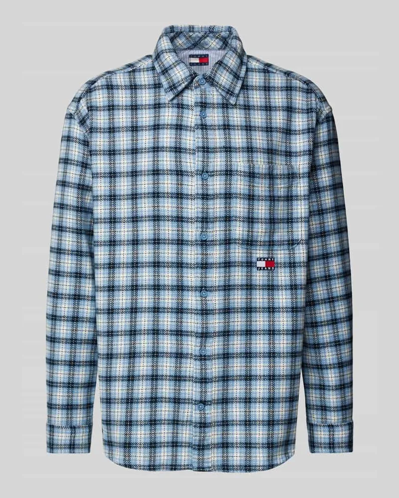 Tommy Hilfiger Freizeithemd mit Knopfleiste Rauchblau