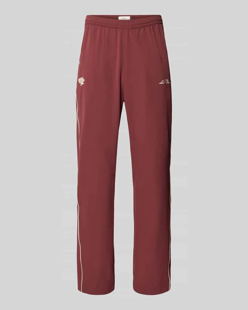 LES DEUX Trackpants mit Logo-Stitching Modell 'Seersucker Bordeaux