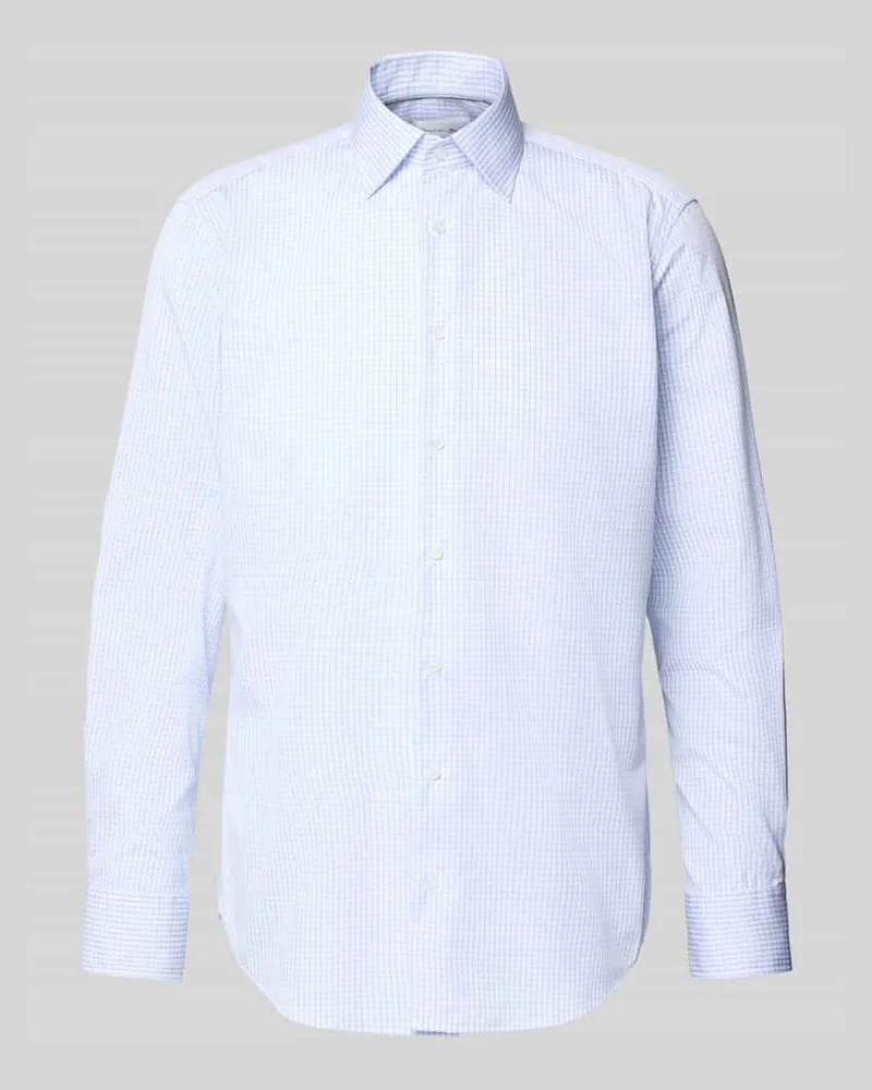 Christian Berg Regular Fit Business Hemd in Premiumqualität mit Kentkragen Bleu