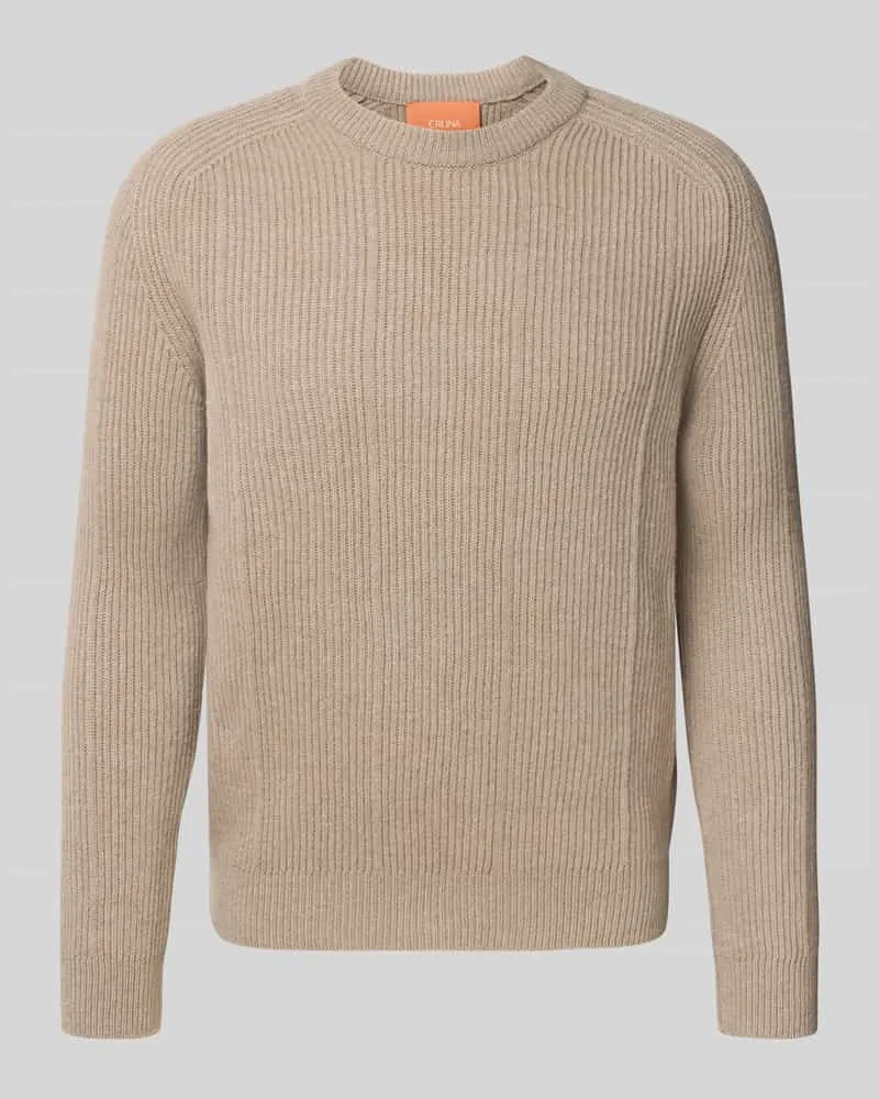 CRUNA Strickpullover aus Wolle Modell 'Fuji Taupe