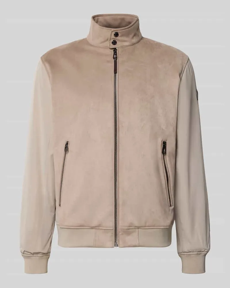 JOOP! Jacke mit Stehkragen und Reißverschlusstaschen Modell 'Clunie Beige