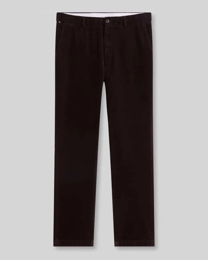Tommy Hilfiger Slim Fit Cordhose aus Baumwoll-Mix Schoko
