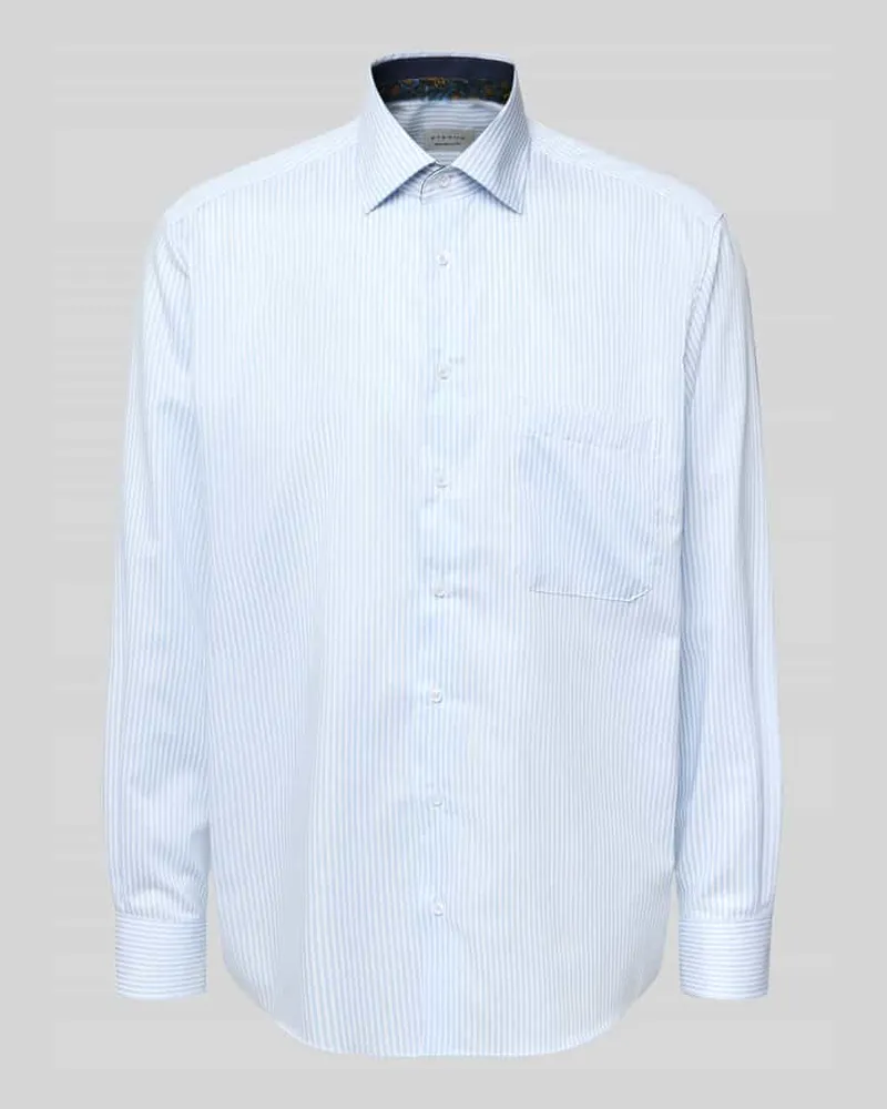 Eterna Comfort Fit Businesshemd mit Knopfleiste Bleu