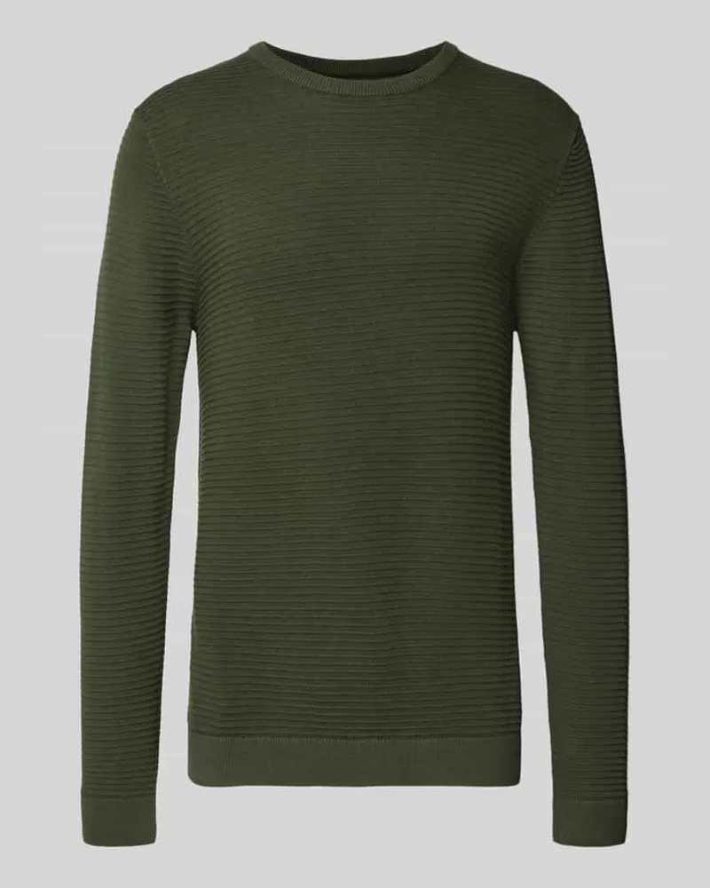 Jack & Jones Strickpullover mit Rundhalsausschnitt Modell 'OTTO Dunkelgruen