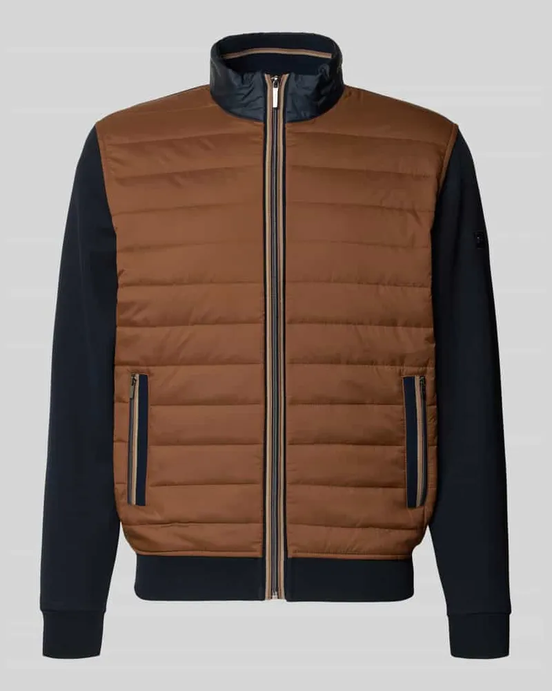 Bugatti Sweatjacke mit Label-Detail Camel