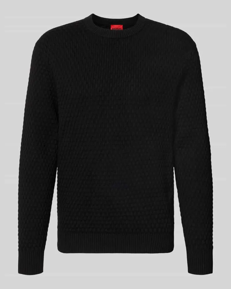 HUGO BOSS Regular Fit Pullover aus reiner Baumwolle Modell 'Sylas Black