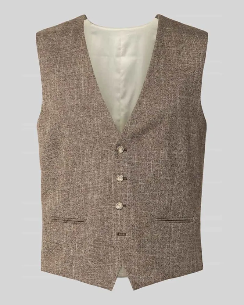 McNeal Regular Fit Weste mit Paspeltaschen Mittelbraun