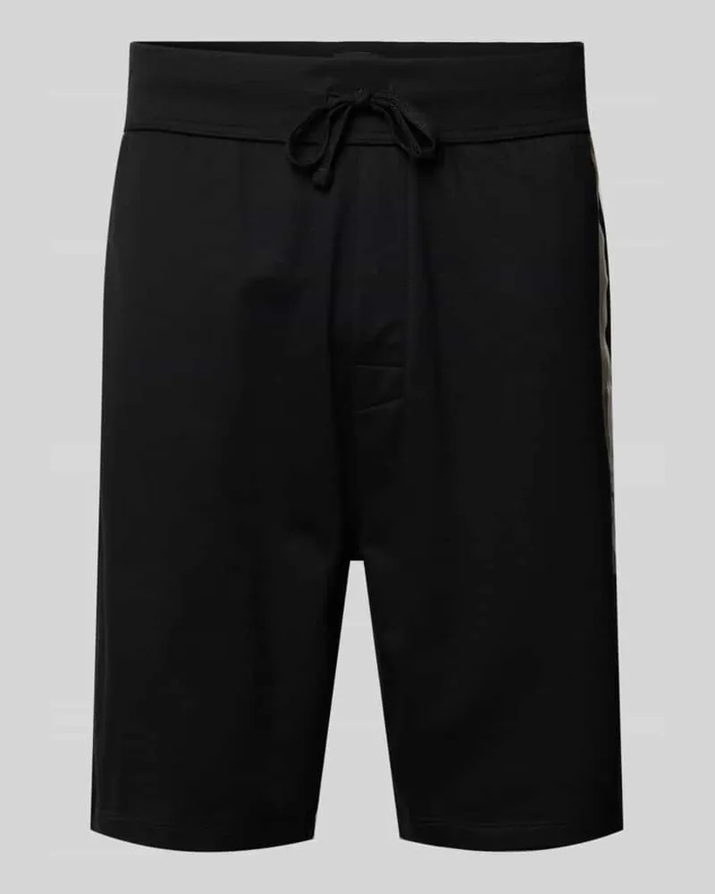 HUGO BOSS Regular Fit Sweatshorts mit Label-Print 