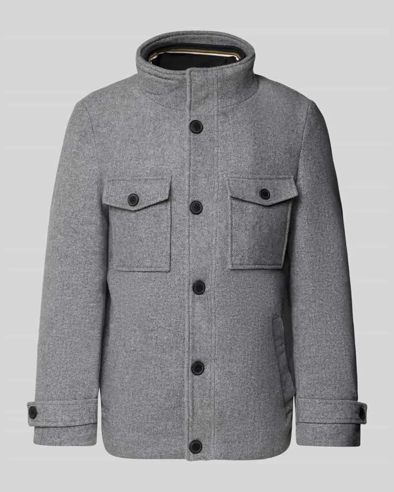 Christian Berg Jacke mit Stehkragen Mittelgrau