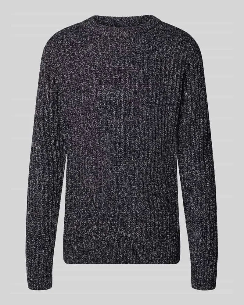 Jack & Jones Regular Fit Pullover mit Strickmuster Dunkelblau