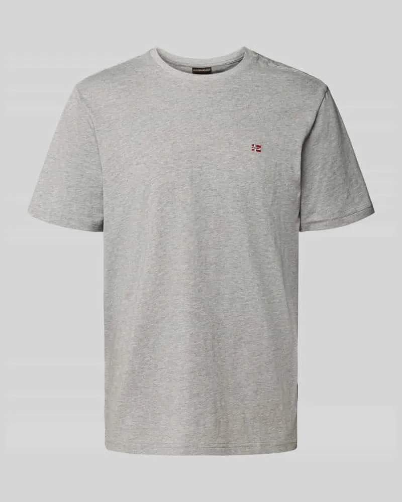 Napapijri T-Shirt mit Label-Stitching und Rundhalsausschnitt 