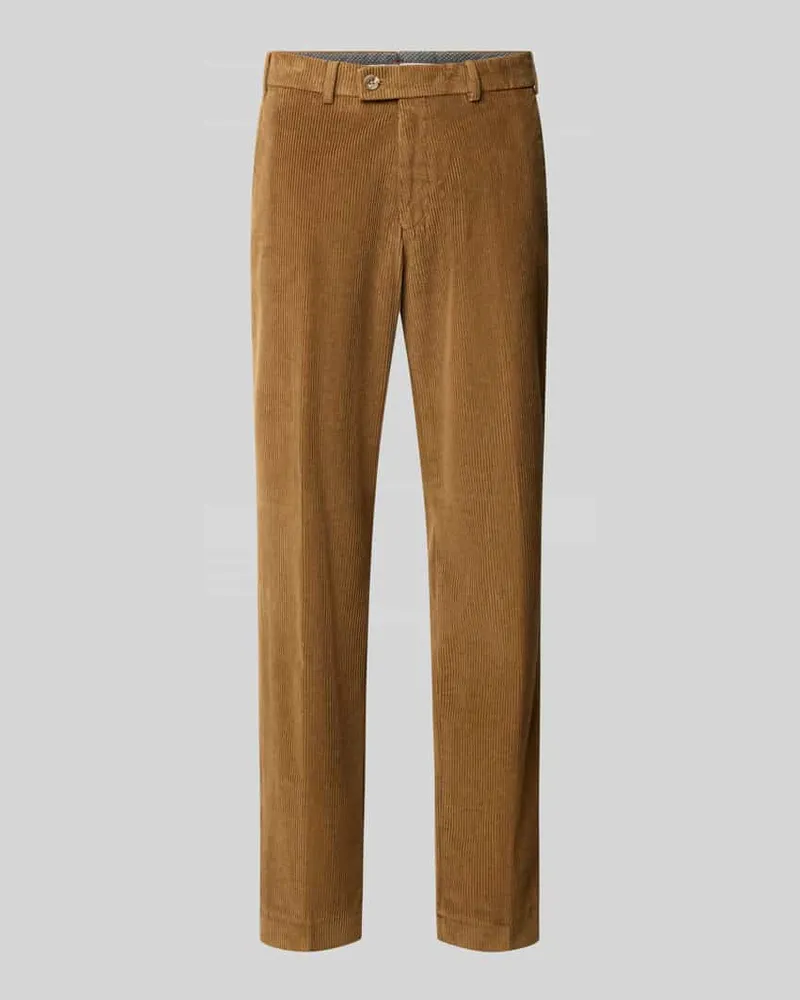 Hiltl Regular Fit Cordhose mit seitlichen Eingrifftaschen Mittelbraun