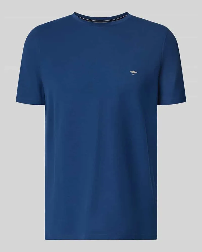 Fynch-Hatton Regular Fit T-Shirt mit Logo-Stitching Blau