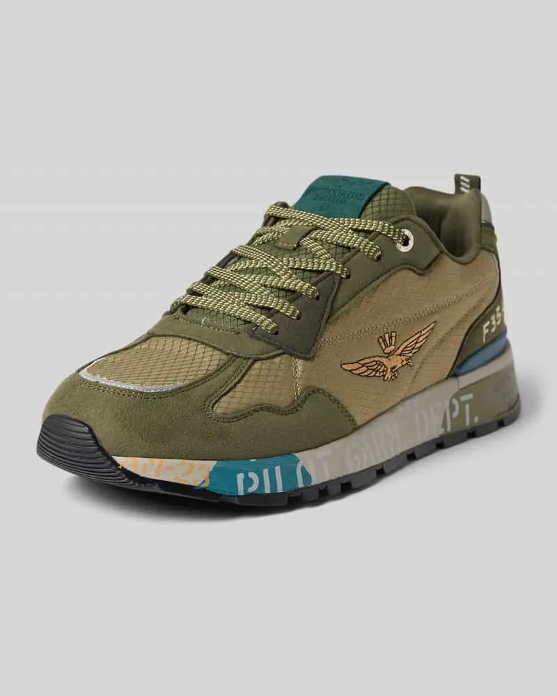 Aeronautica Militare Sneaker mit Logo-Stitching Modell 'Napoli Gruen