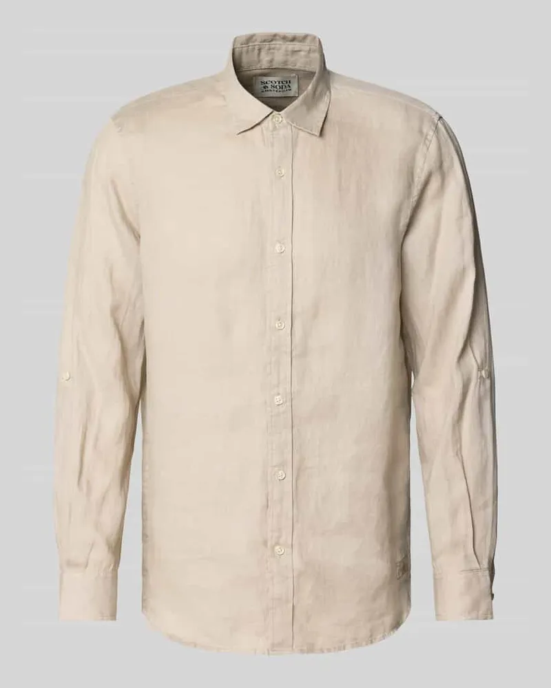 Scotch&Soda Regular Fit Leinenhemd mit Kentkragen 